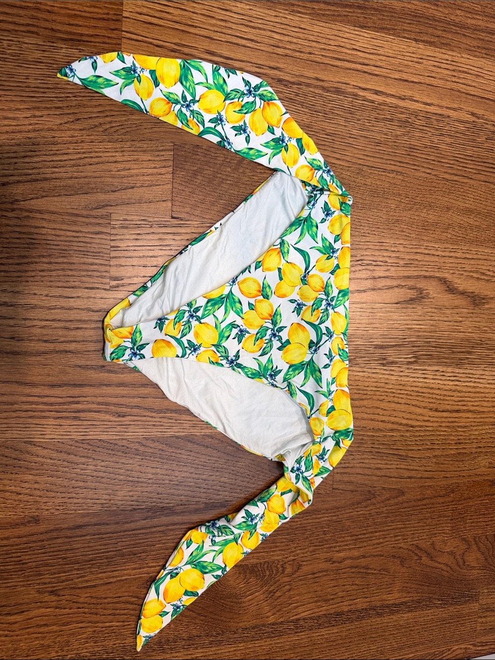 Onia White Bikini Bottoms with Yellow Lemon Print